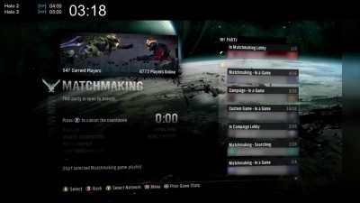 Matchmaking search countdown across Halo titles
