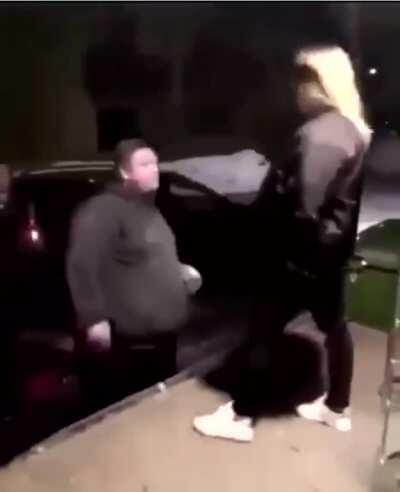 She kicked him and spit on him, what she expected ?