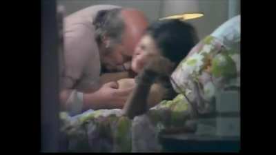 Turkish Vintage beauty Mine Mutlu in a scene with a guy 20 years older than her, vid 1