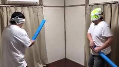 Respectful Japanese swordsmanship.