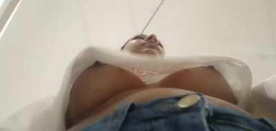 Latina Public Underboob Porn GIF