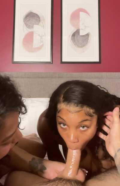 Would you let my coworker and I suck your white cock? [oc]