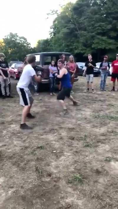 Spinning Backfist sends kid to Sleep