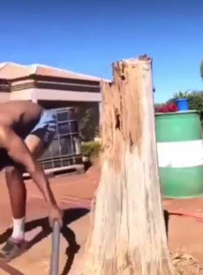 to safely use an axe