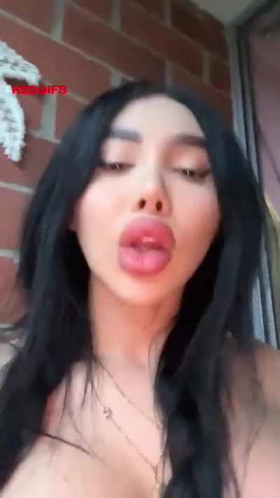 Imagine my girlcock twitching inside of you — would you pull away? Or beg for more?