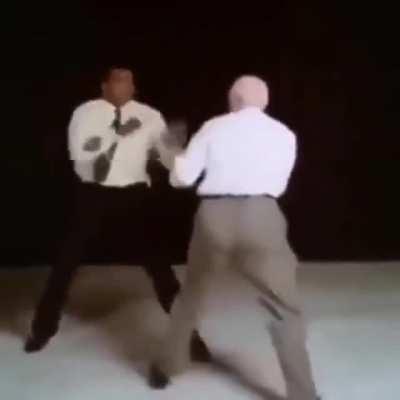 Cus D'Amato at 67, dodges and lands a shot on a 28-year-old Muhammed Ali (1970)