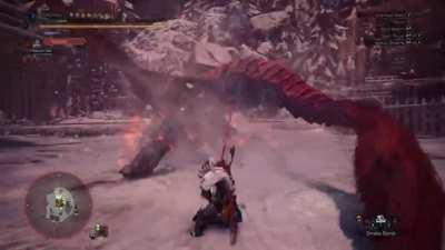 Task failed successfully. This was part of a series of failed attempts at doing a teostra speedrun with a heroics build, and after 17 attempts, this was the successful run, timed at 4min 3sec solo.