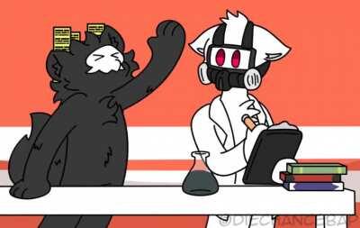 Puro and Dr. K in the lab (｡･ω･｡)