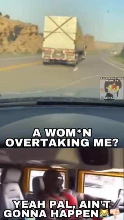 He doesn't like people passing him!