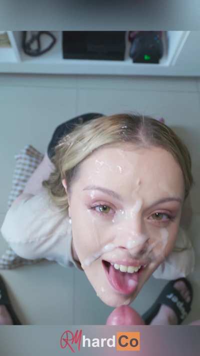 Getting my face painted with his thick cum