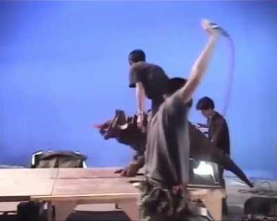 Rie Ota, playing a kaiju in a godzilla movie, letting out some cute roars.