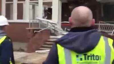 Disgruntled Construction Worker, Owed $770 In Unpaid Wages, Destroys New Travelodge Hotel With Digger On The Same Day Construction On The Hotel Was Completed