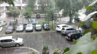 Beautiful haevy summer rain in Belgrade right now