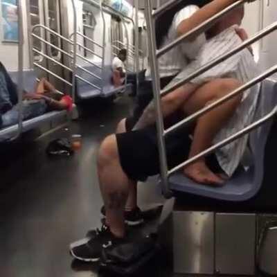 Couple Caught Fucking In Public On NYC Subway