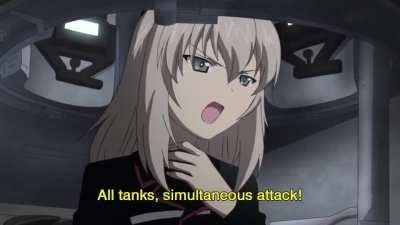 The German team taking a shortcut through the forest as Erika plays in the background [Girls und Panzer]