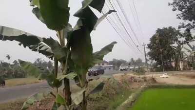 PM Oli's arrival in Kamal Gaupalika, Jhapa.