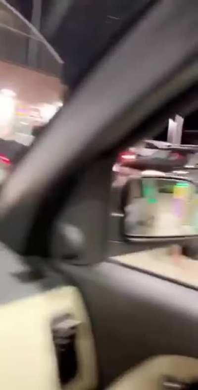 A small gas station scuffle.