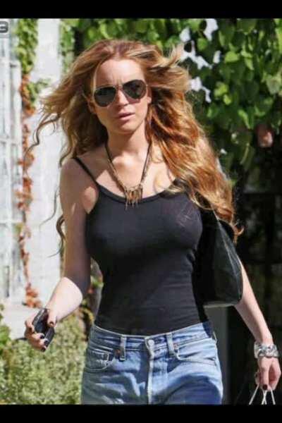 Lindsay Lohan Braless