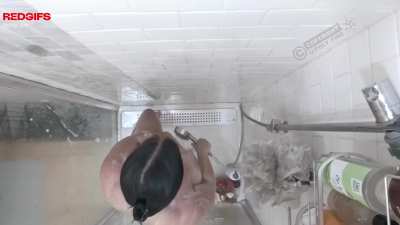 Now he knows why my showers take so long...