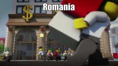 a man has been r*manianed in lego city