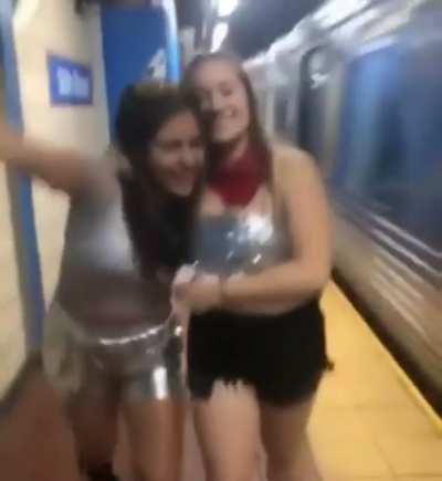 Walking too close to a train