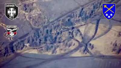 Ukrainian HIMARS strike with DPICM munition against Russian infantry in training, 2025, unknown location