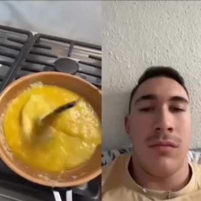 watching how omelette is made