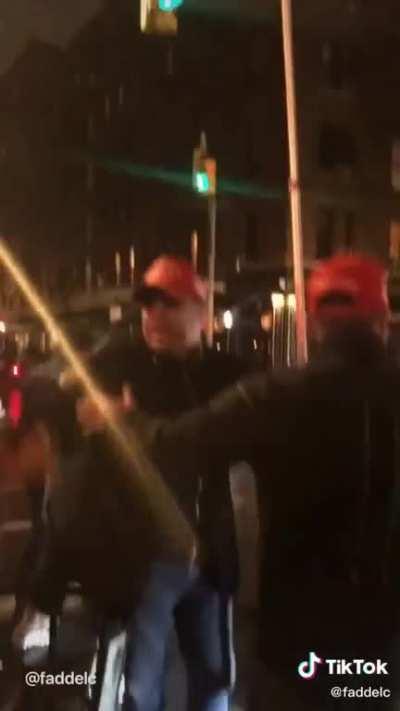 MAGA bigot blocks road, not for long