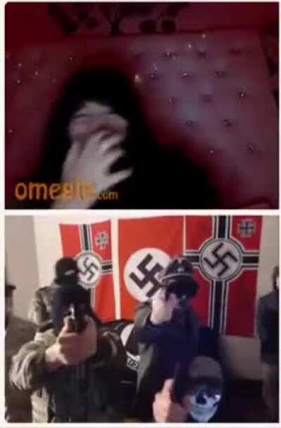 Cutting off a syllable really makes the difference sometimes. (warning, contains swastika flags)