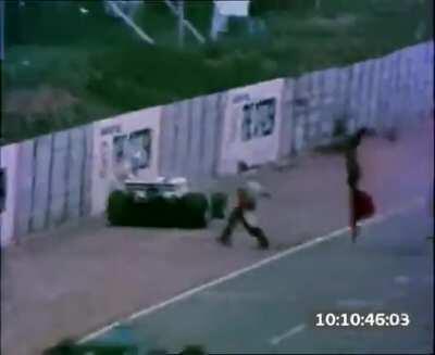 Guy hit by an F1 Car (No Blood/Gore)