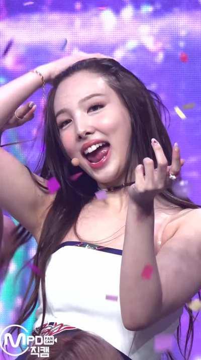 Nayeon - white top, close up, tougue out, alcohol free, 210610, mpd