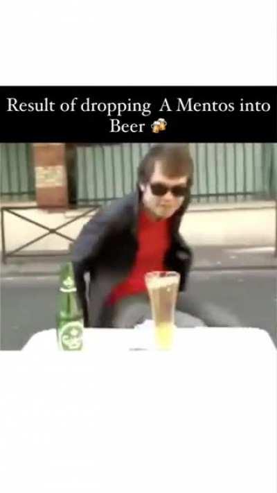 Dropping a Mentos into Beer!