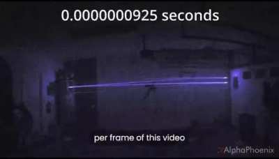 YouTuber AlphaPhoenix recorded the speed of light with a 2 billion FPS camera in his garage.