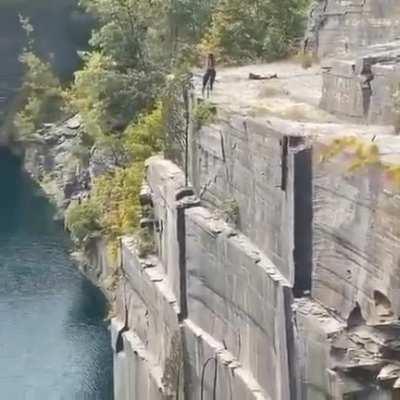 HMRB while I make this ridiculous and life-threatening jump & flip off of a quarry wall.