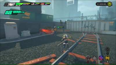 Anby can deflect bullets while running