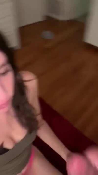 I wonder how much he would cum if we’d let him store up for a week and edged him? 🤔