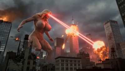 Evil Giantess with Laser Eyes