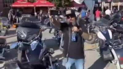 BLM supporters and Antifa shows up at the Sturgis Motorcycle Rally and thought they could intimidate bikers then the police had to protect them while being escorted away from biker area