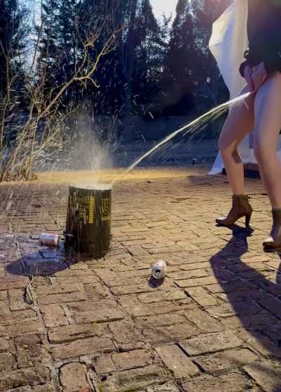 Full bladder target practice #FirehoseFriday