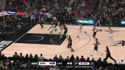 [Highlight]Clippers force the turnover followed by James Harden behind the back pass to Kawhi who passes it cross court to PG for the open three giving the Clippers their first lead of the game