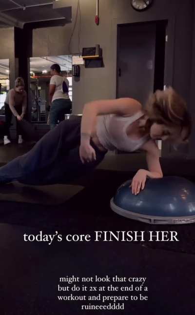 Core workout via Instagram story 12-13-24