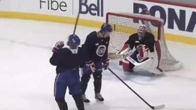 Price swaggers after save on Edmundson during practice