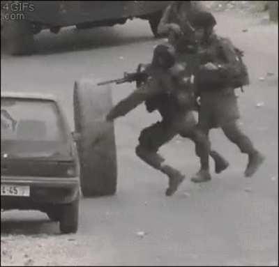 Tire fleeing the scene