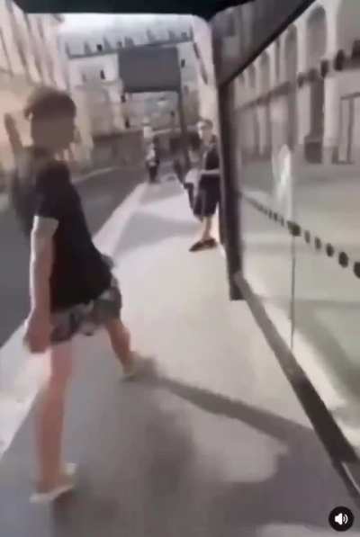 Idiot attacks pregnant woman and discovers common sense and basic etiquette! 