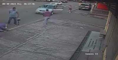 Terrible accident: Car vs pedestrian 