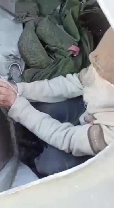 Ru pov captured foreign mercenary hit with slipper by chechen soldier
