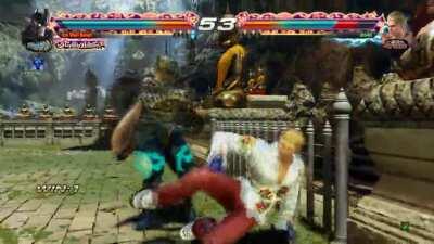 Found a wall combo setup that lets you restore yourself to Perfect condition (Yoshimitsu)