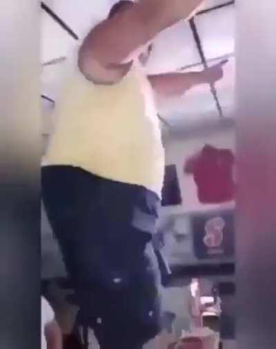 Climbing on a wooden bar