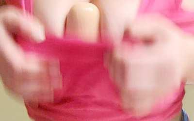 my tits, a tank top, and your hard dick, with my mouth wide open to catch my reward🥵