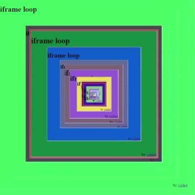 <iframe> loop: what happens if an iframe src points to the same document (source code & article in comments)